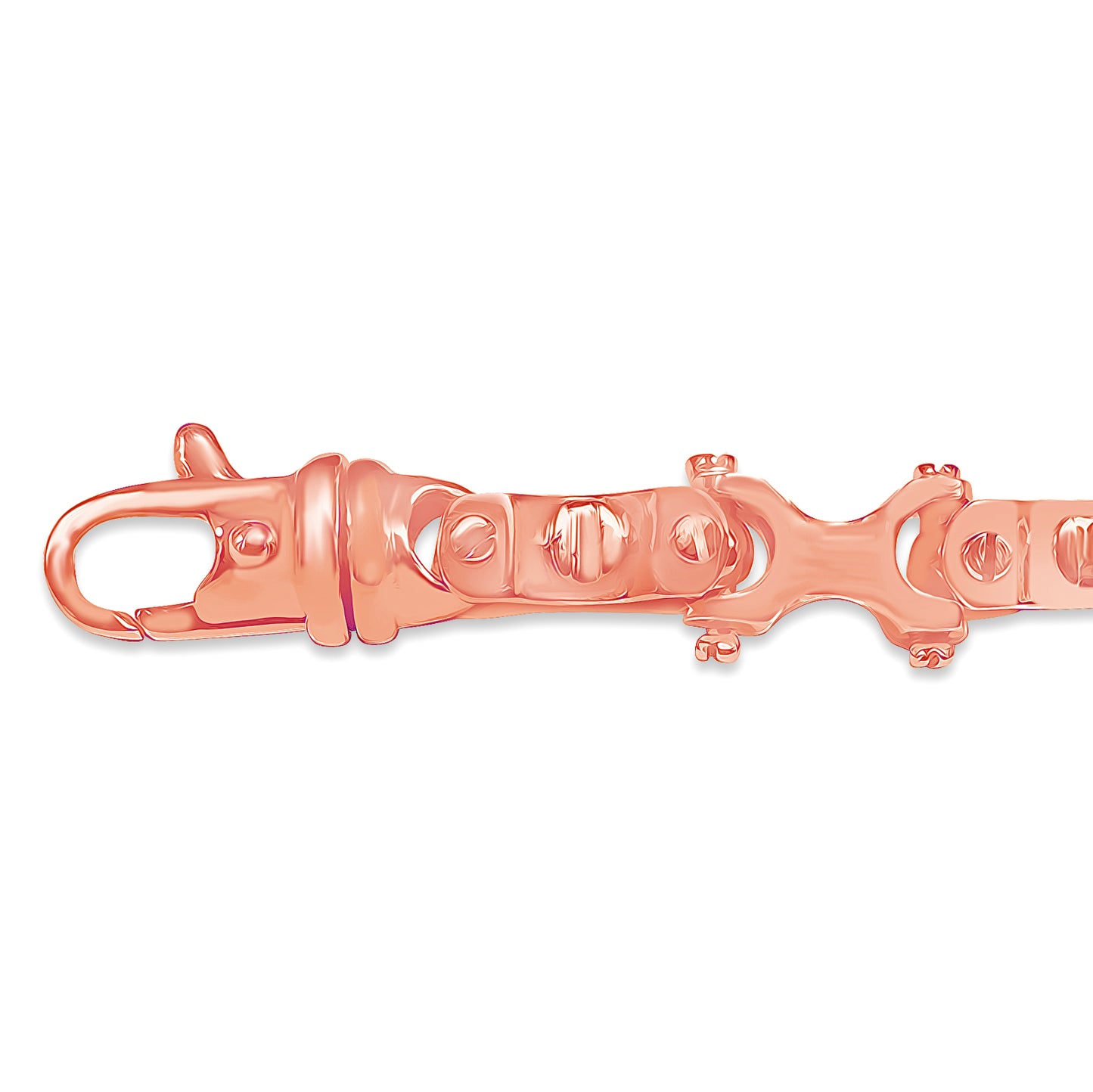 Equestrian Solid Gold Handmade Bracelet , 9mm, 6.5-10 Inch
