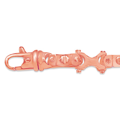 Equestrian Solid Gold Handmade Bracelet , 9mm, 6.5-10 Inch