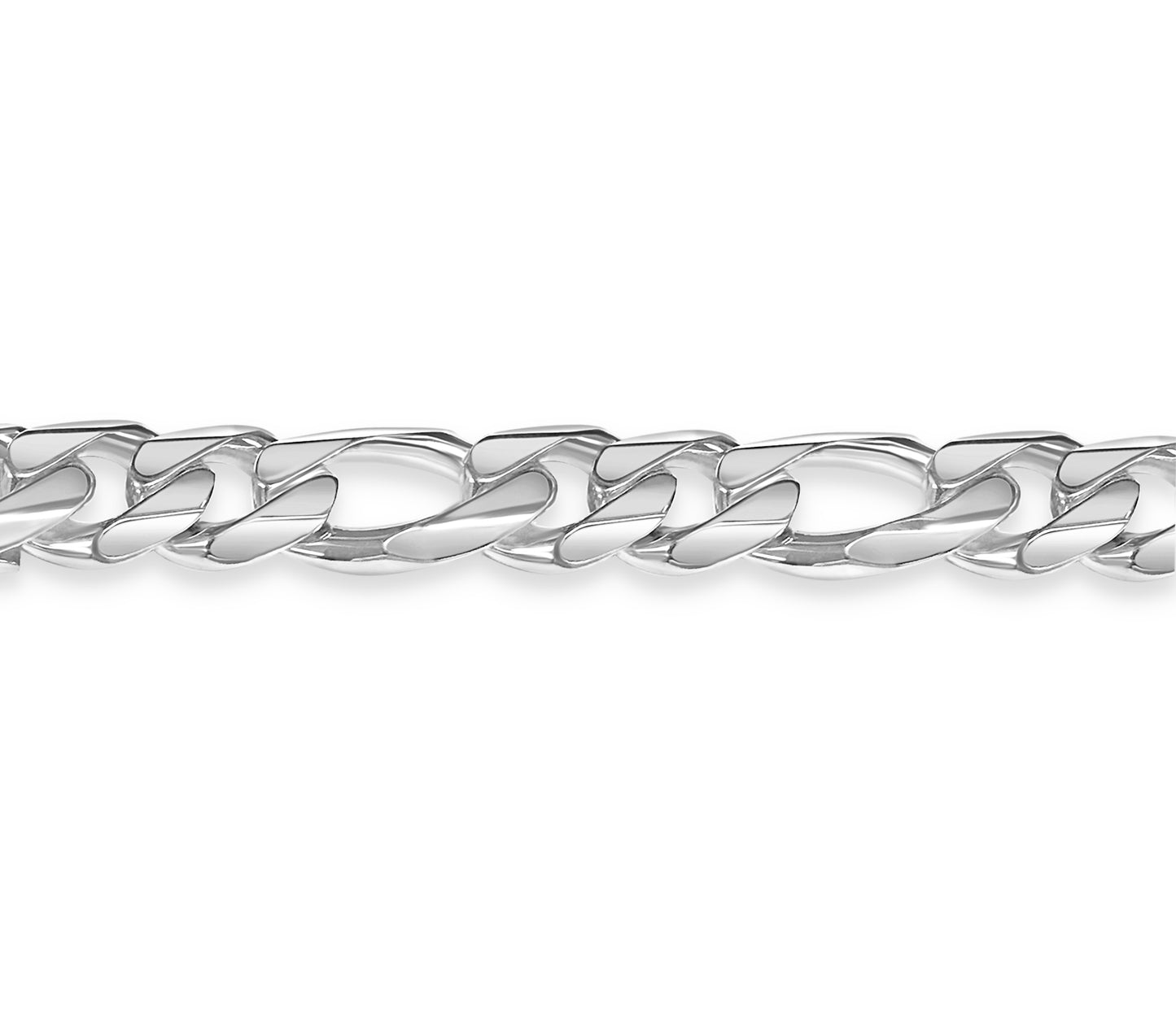 Figaro Solid Gold Handmade Bracelet , 18mm, 6.5-10 Inch