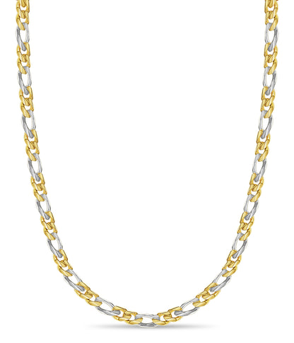 Figaro Solid Gold Handmade Necklace , 18mm, 16-30 Inch