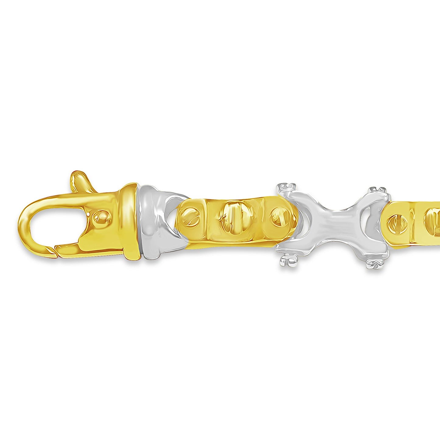 Equestrian Solid Gold Handmade Bracelet , 9mm, 6.5-10 Inch