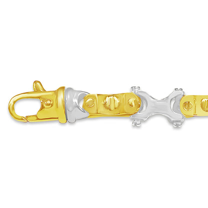 Equestrian Solid Gold Handmade Bracelet , 9mm, 6.5-10 Inch