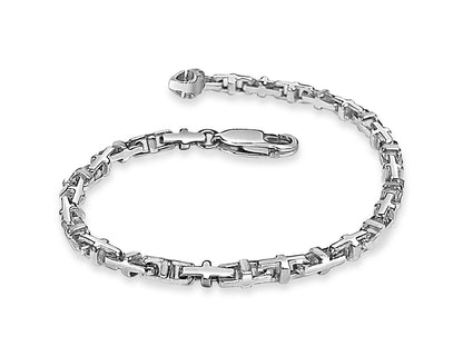 Anchor Mariner Solid Gold Handmade Bracelet , 3mm, 6.5-10 Inch
