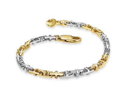 Anchor Mariner Solid Gold Handmade Bracelet , 3mm, 6.5-10 Inch