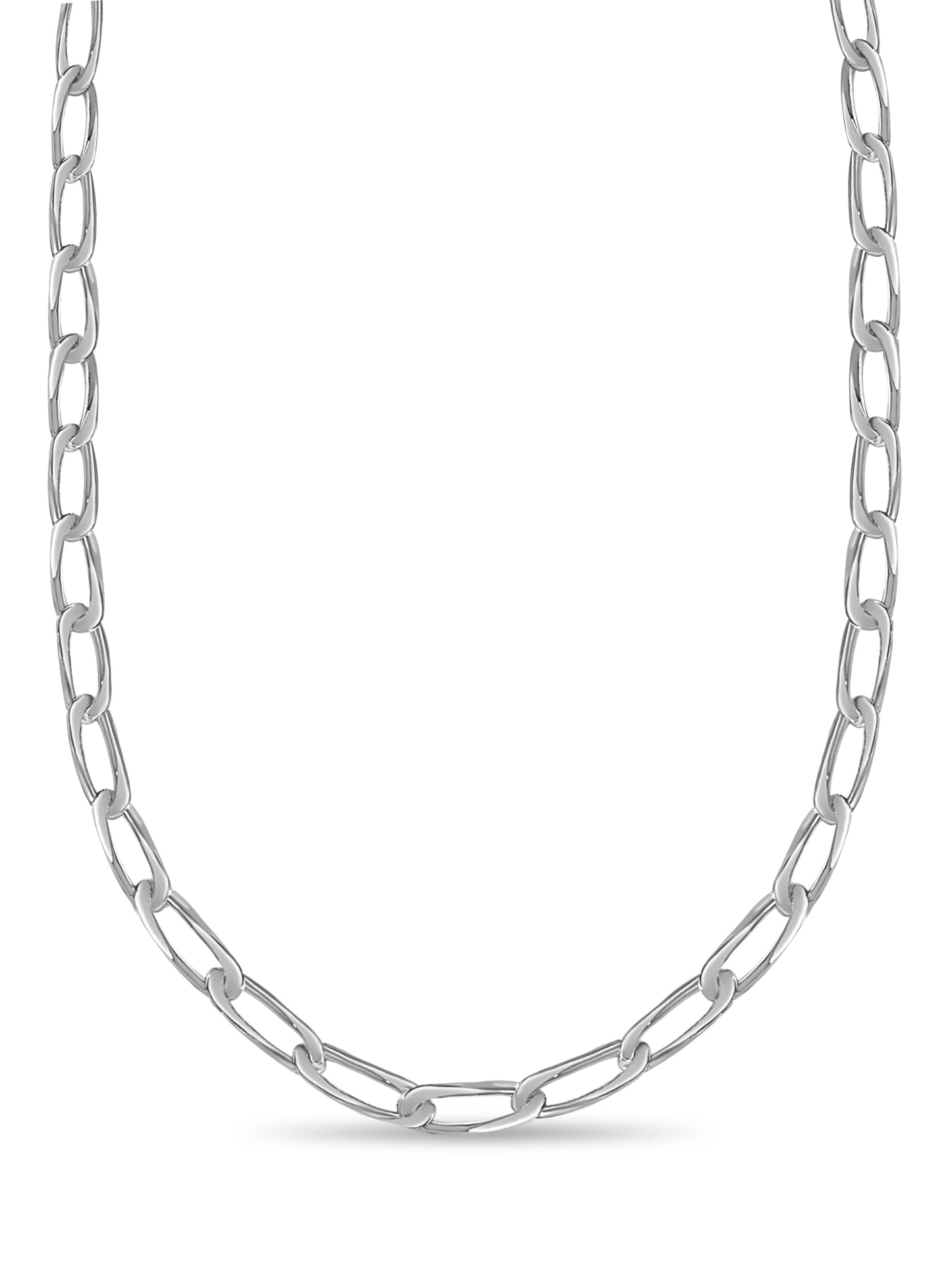 Flat Solid Gold Handmade Necklace , 9mm, 16-30 Inch