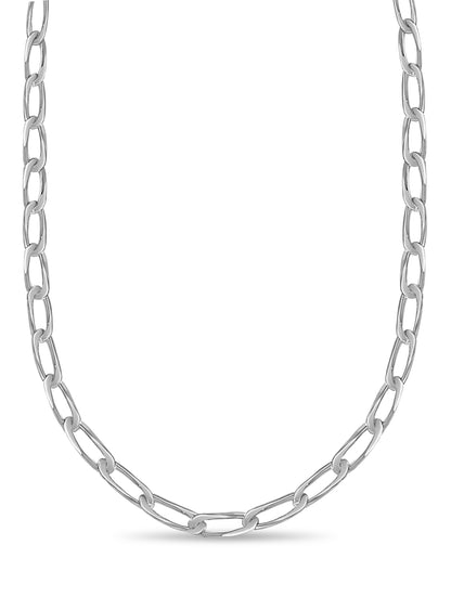 Flat Solid Gold Handmade Necklace , 9mm, 16-30 Inch