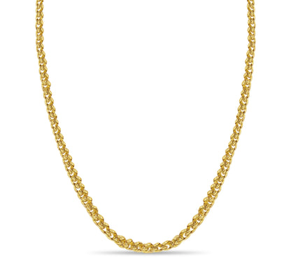 Curb Solid Gold Handmade Necklace , 8mm, 16-30 Inch