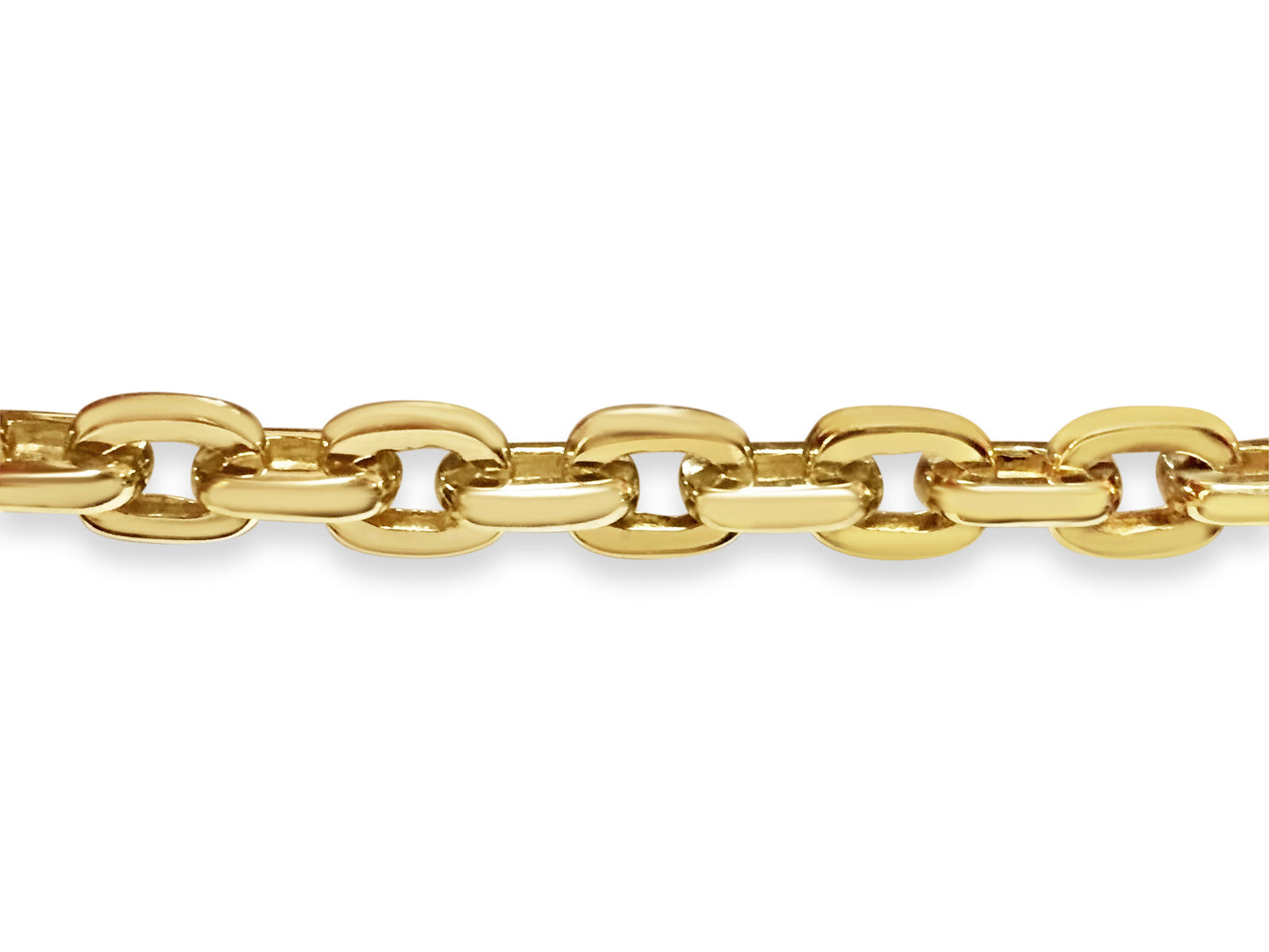 Fancy Rolo Solid Gold Handmade Bracelet , 8mm, 6.5-10 Inch