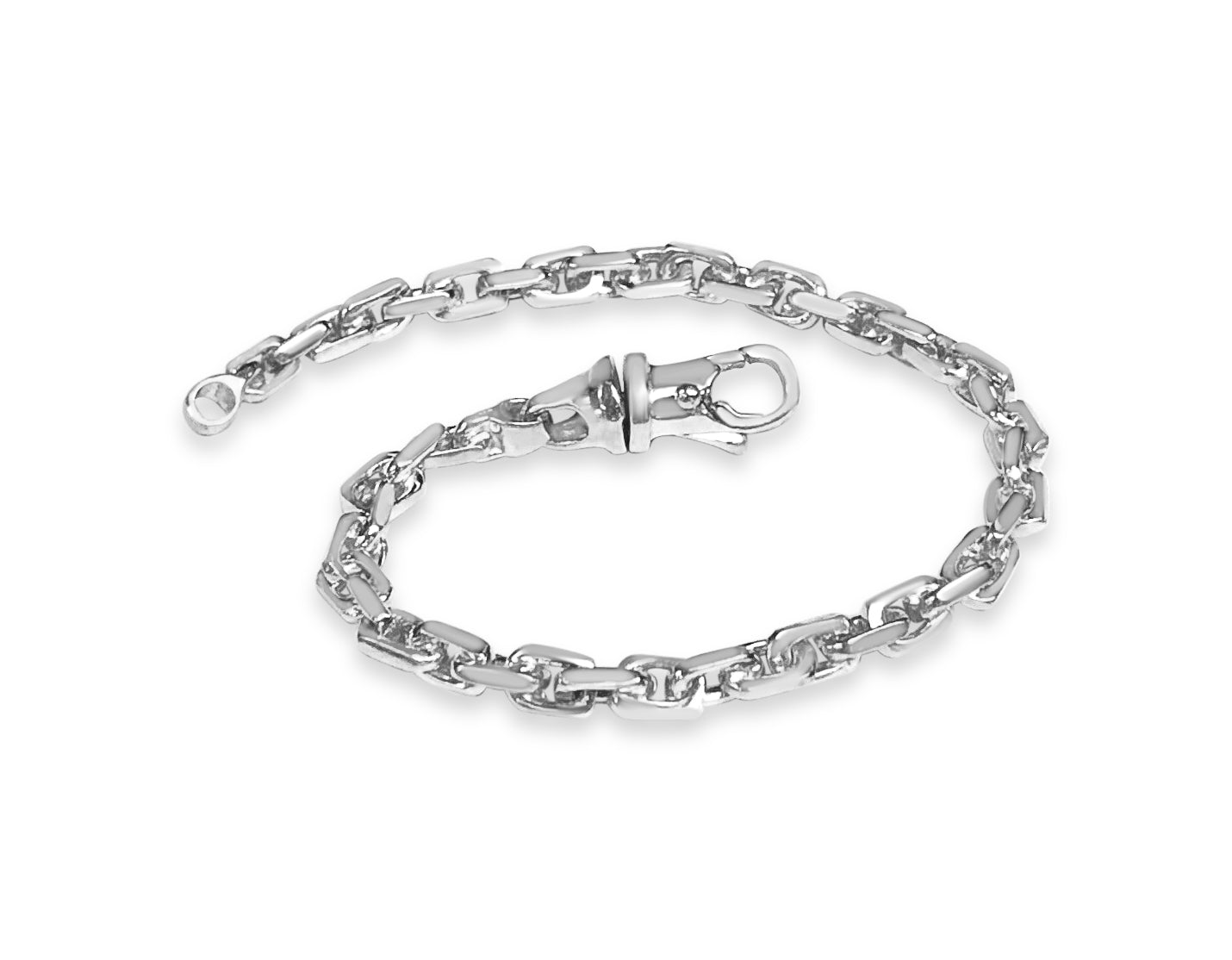 Fancy Rolo Solid Gold Handmade Bracelet , 5mm, 6.5-10 Inch