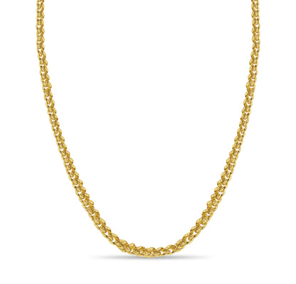 Curb Solid Gold Handmade Necklace , 8mm, 16-30 Inch