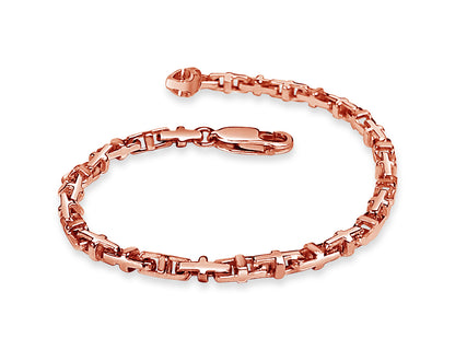 Anchor Mariner Solid Gold Handmade Bracelet , 3mm, 6.5-10 Inch