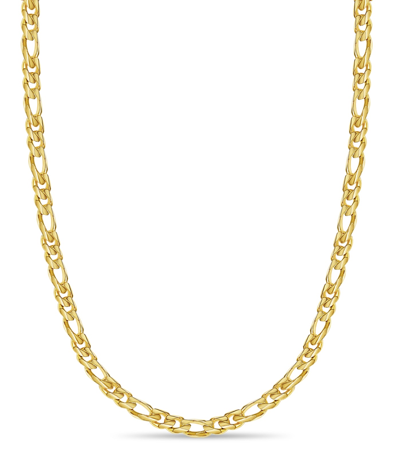 18k Solid Yellow Gold Handmade 18mm Figaro Link Necklace, 30", Approx 515g