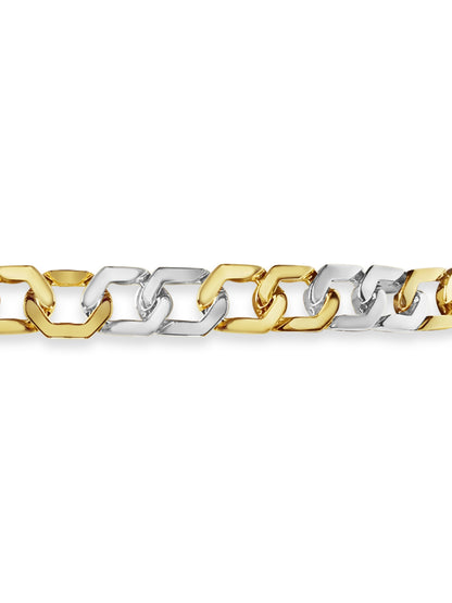 Curb Solid Gold Handmade Bracelet , 11mm, 6.5-10 Inch