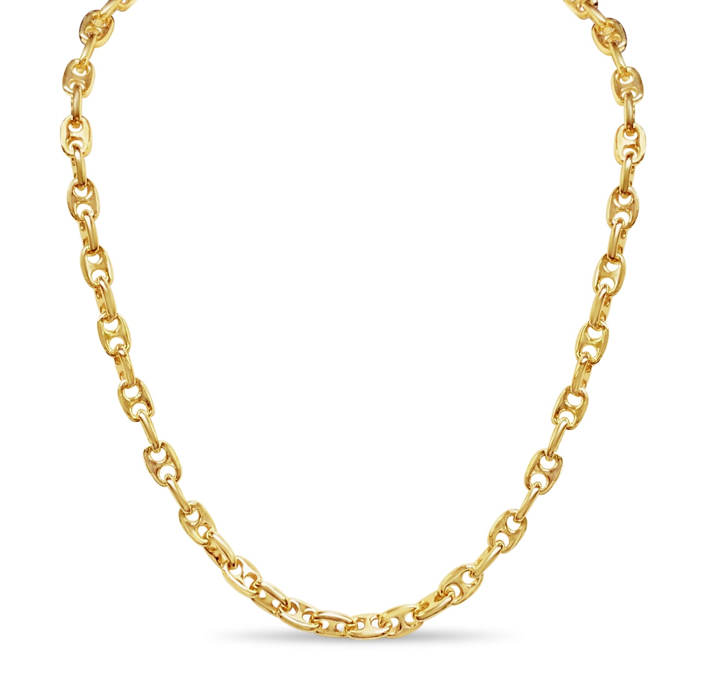 Anchor Mariner Solid Gold Handmade Necklace , 8mm, 16-30 Inch