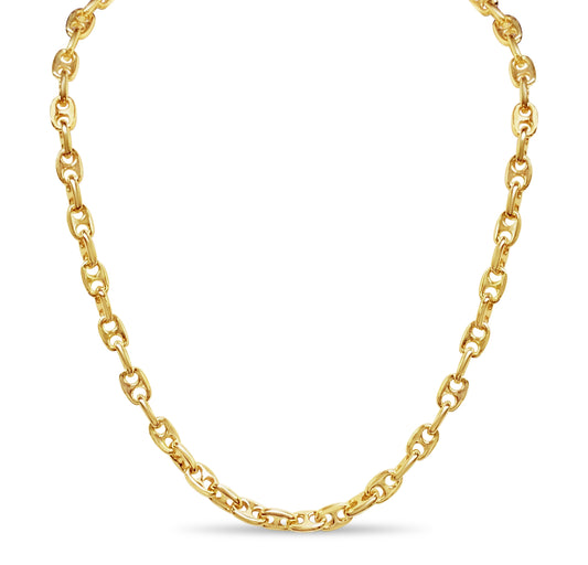 Anchor Mariner Solid Gold Handmade Necklace , 8mm, 16-30 Inch