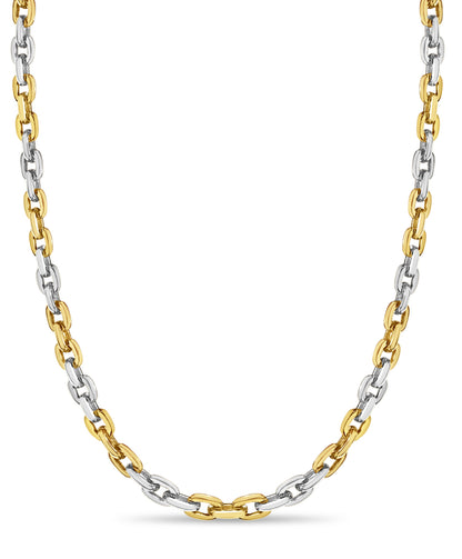 Fancy Rolo Solid Gold Handmade Necklace , 8mm, 16-30 Inch
