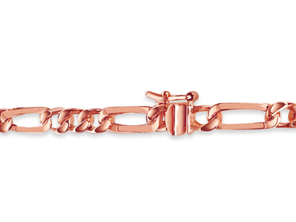 ID Figaro Solid Gold Handmade Bracelet , 5mm, 6.5-10 Inch