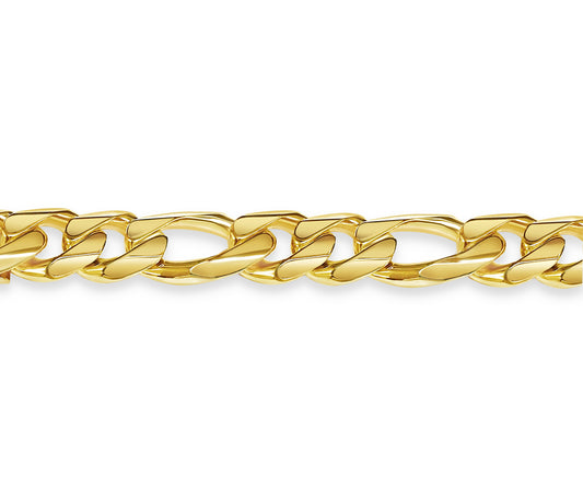 Figaro Solid Gold Handmade Bracelet , 18mm, 6.5-10 Inch