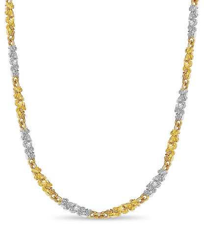 Nugget Solid Gold Handmade Necklace , 4mm, 16-30 Inch