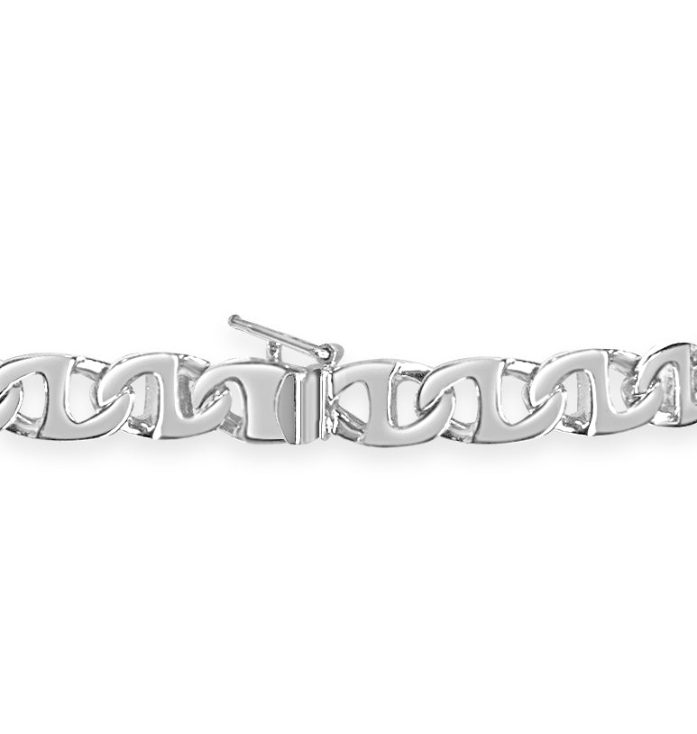 Mariner Solid Gold Handmade Bracelet , 7mm, 6.5-10 Inch