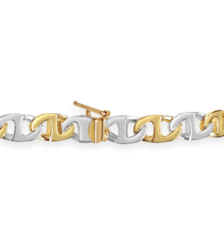 Mariner Solid Gold Handmade Bracelet , 7mm, 6.5-10 Inch