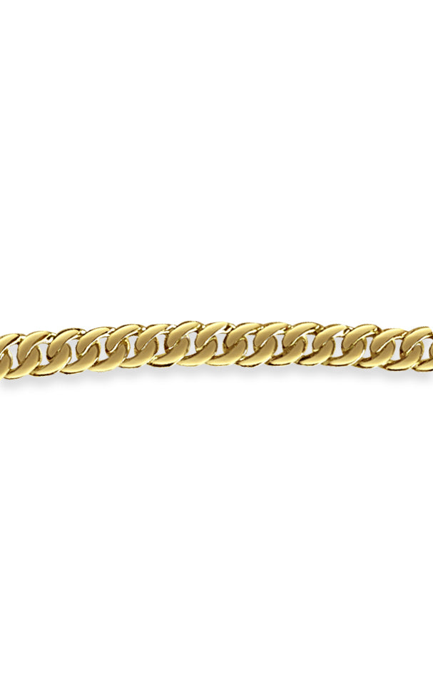 Curb Solid Gold Handmade Necklace , 10mm, 16-30 Inch