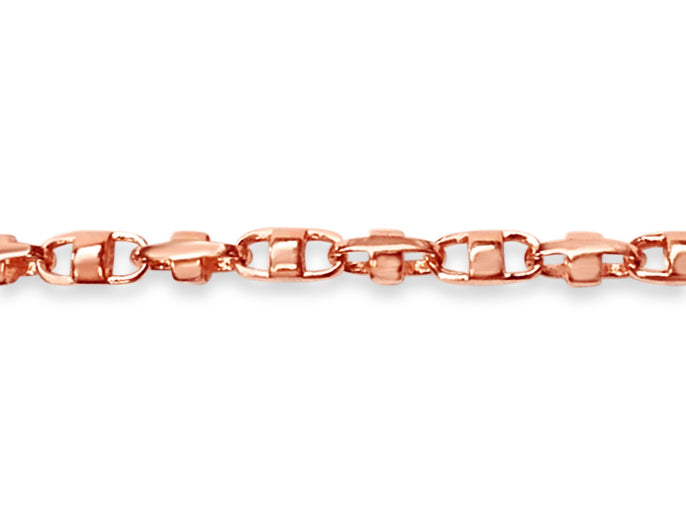 Anchor Mariner Solid Gold Handmade Bracelet , 7mm, 6.5-10 Inch