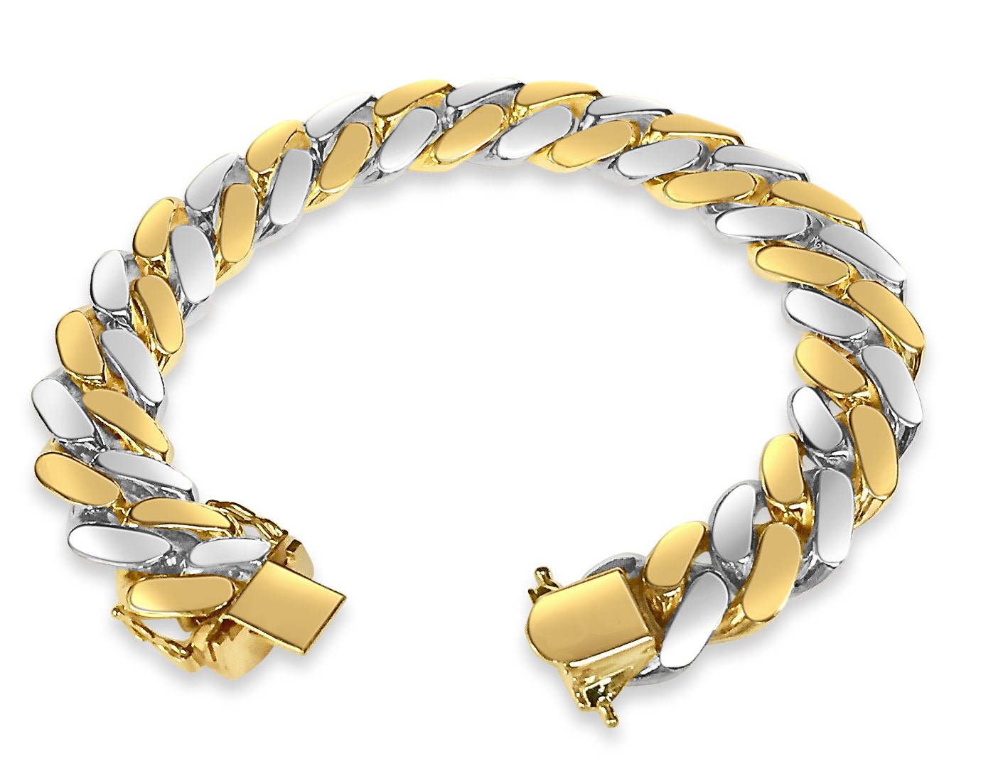 Miami Cuban Solid Gold Handmade Bracelet , 14mm, 6.5-10 Inch