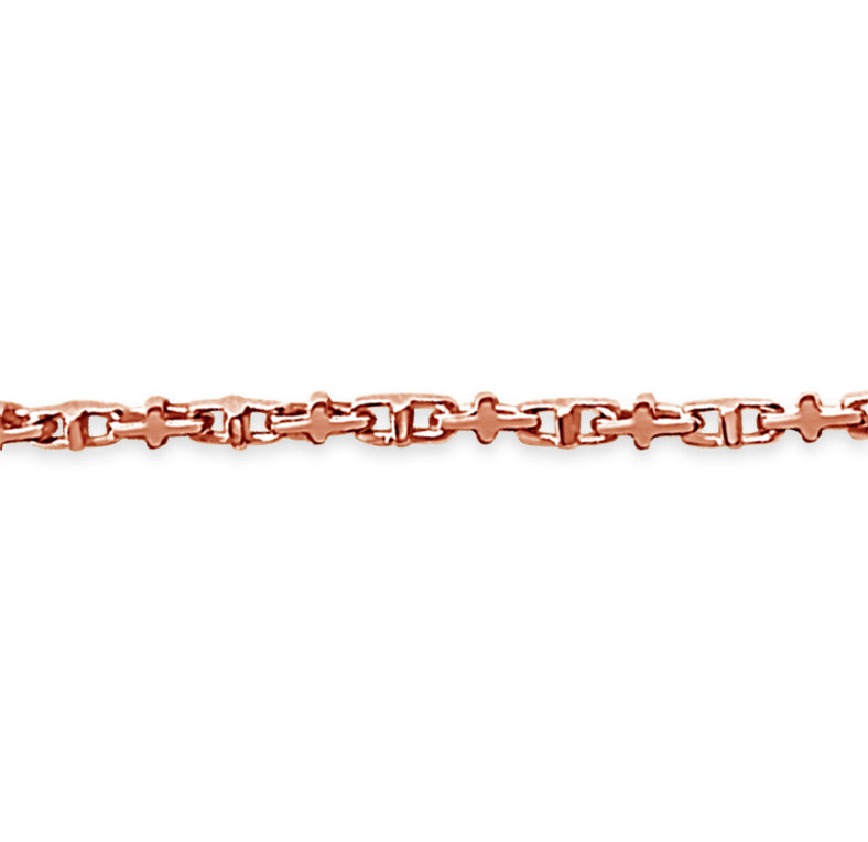 Anchor Mariner Solid Gold Handmade Bracelet , 3mm, 6.5-10 Inch