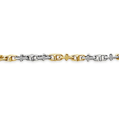 Anchor Mariner Solid Gold Handmade Bracelet , 3mm, 6.5-10 Inch