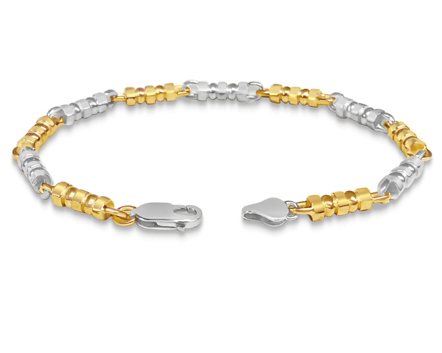 Bead Solid Gold Handmade Bracelet , 5mm, 6.5-10 Inch