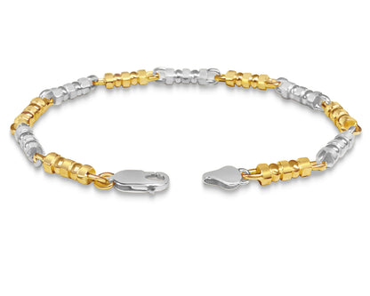 Bead Solid Gold Handmade Bracelet , 5mm, 6.5-10 Inch