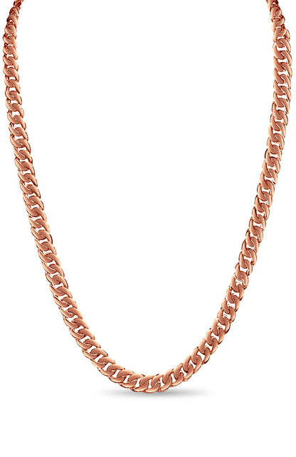 Curb Solid Gold Handmade Necklace , 10mm, 16-30 Inch