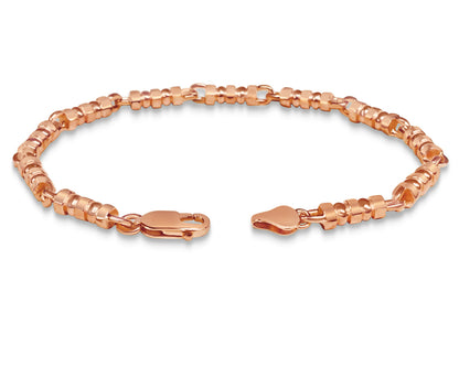 Bead Solid Gold Handmade Bracelet , 5mm, 6.5-10 Inch