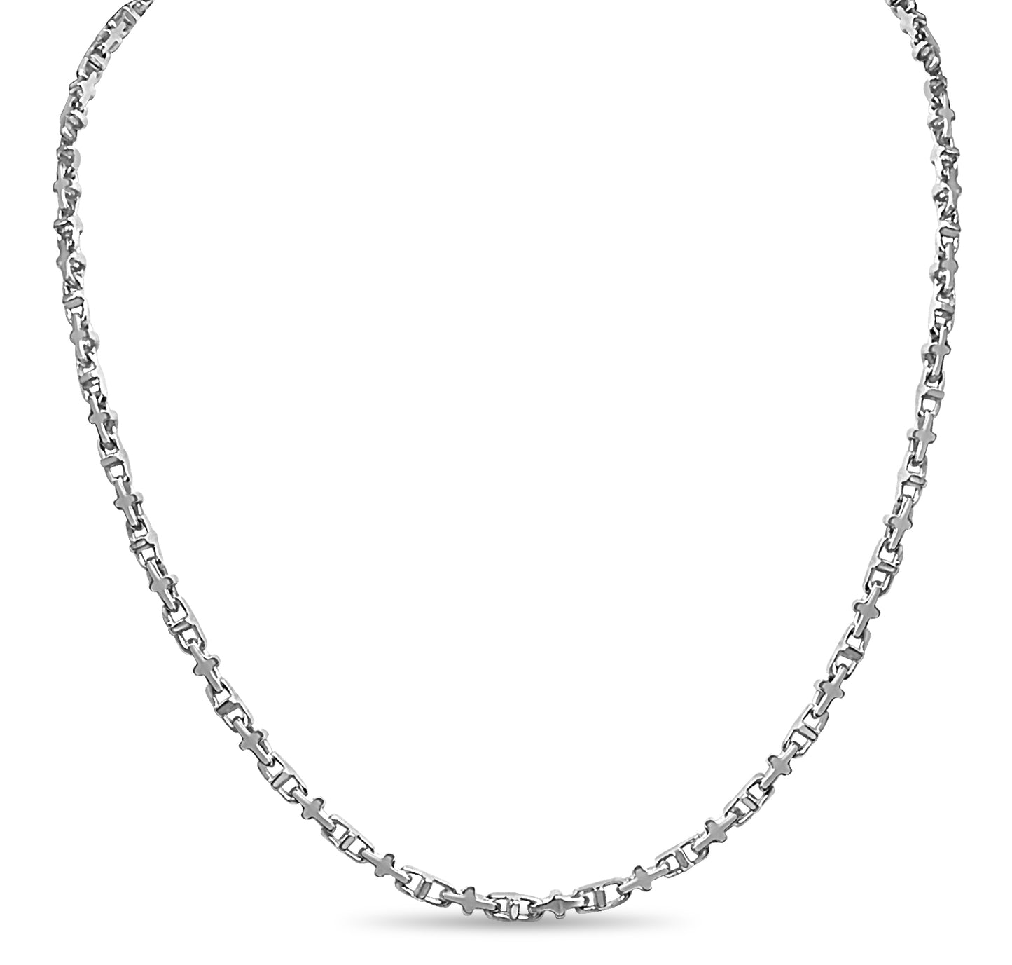 Anchor Mariner Solid Gold Handmade Necklace , 3mm, 16-30 Inch