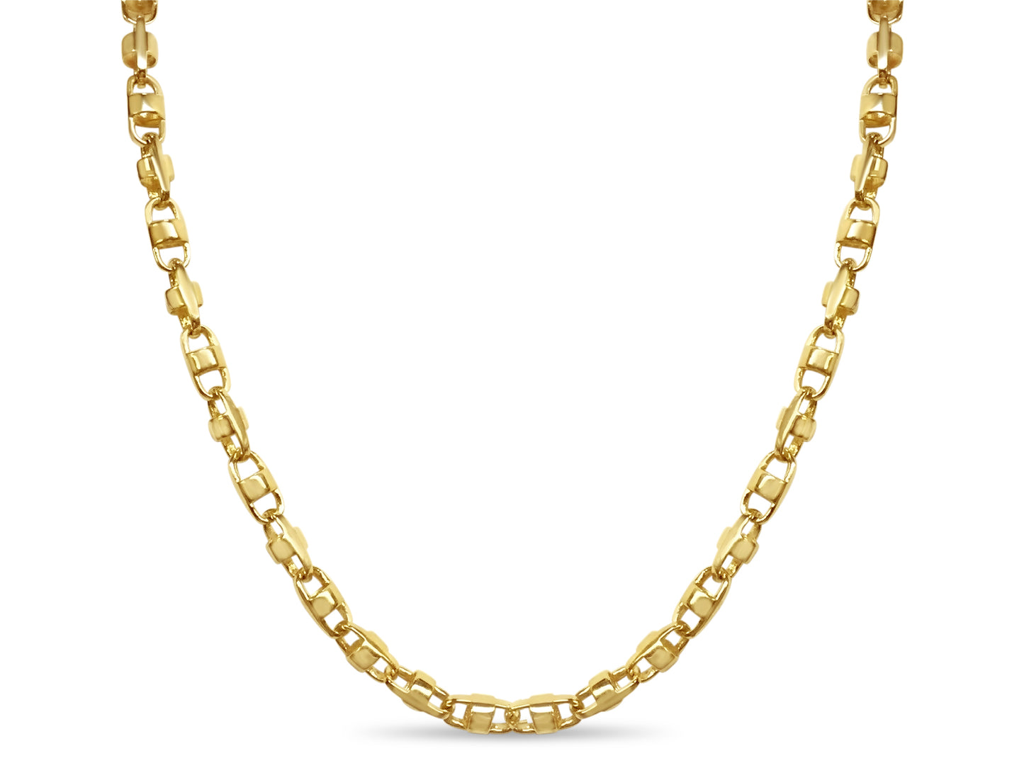 Anchor Mariner Solid Gold Handmade Necklace , 7mm, 16-30 Inch