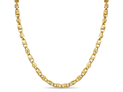 Anchor Mariner Solid Gold Handmade Necklace , 7mm, 16-30 Inch