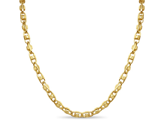 Anchor Mariner Solid Gold Handmade Necklace , 7mm, 16-30 Inch