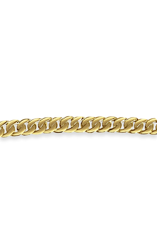 Curb Solid Gold Handmade Bracelet , 10mm, 6.5-10 Inch