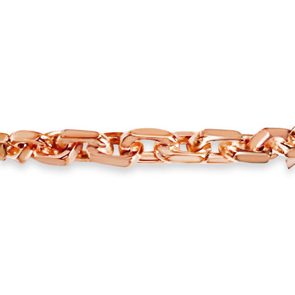 Fancy Rolo Solid Gold Handmade Bracelet , 5mm, 6.5-10 Inch