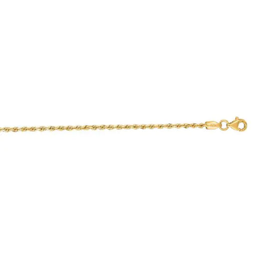 10K 10in Yellow Gold Diamond Cut/Textured Royal Rope Chain, Approx 2.2g