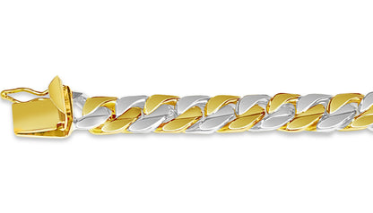 Curb Solid Gold Handmade Bracelet , 9mm, 6.5-10 Inch
