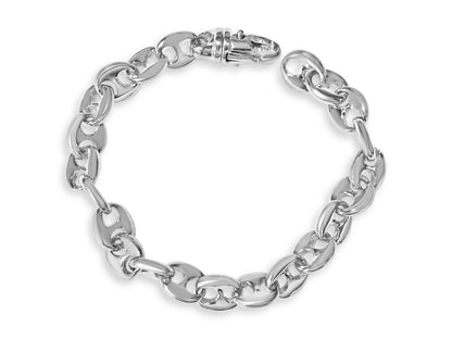 Anchor Mariner Solid Gold Handmade Bracelet , 8mm, 6.5-10 Inch