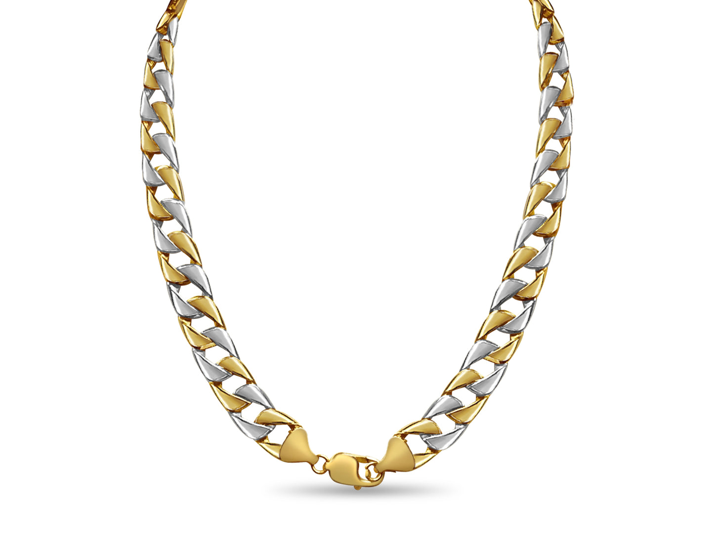 Curb Solid Gold Handmade Necklace , 13mm, 16-30 Inch