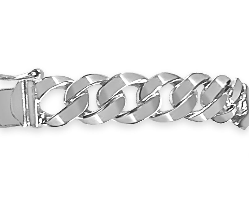 Curb Solid Gold Handmade Bracelet , 9mm, 6.5-10 Inch