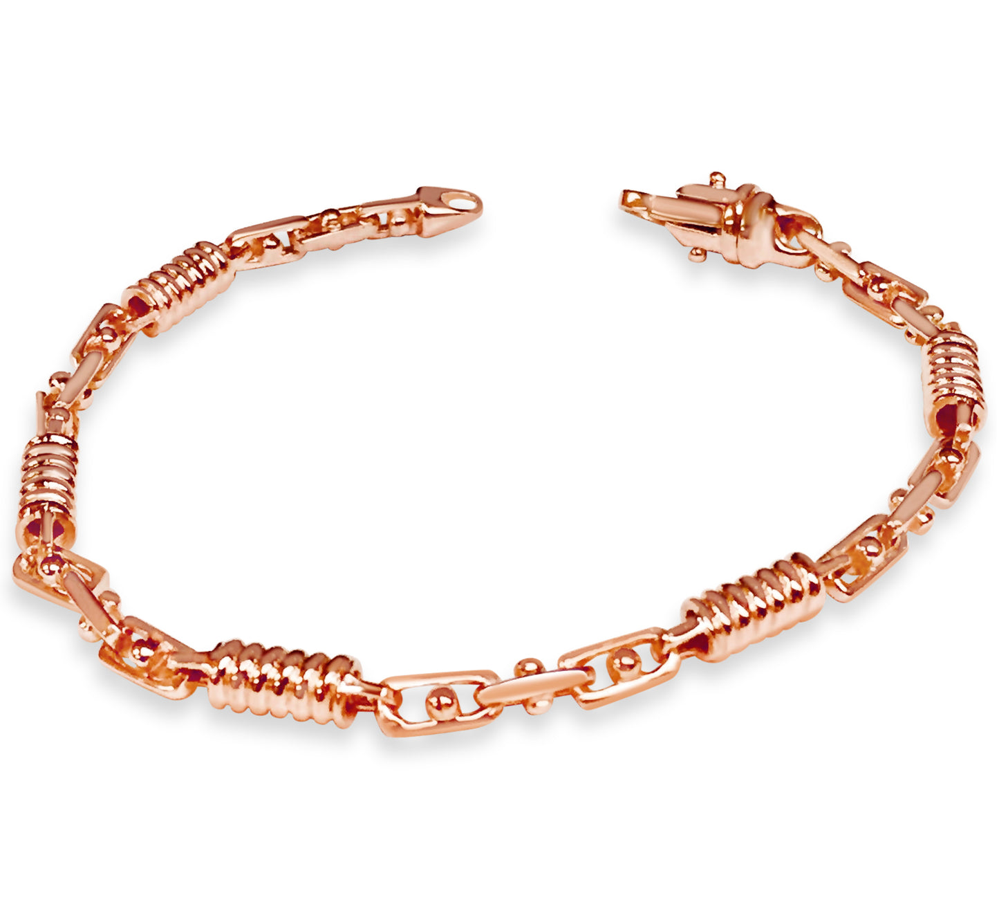 Spiral Tube Solid Gold Handmade Bracelet , 5mm, 6.5-10 Inch