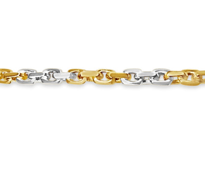 Fancy Rolo Solid Gold Handmade Bracelet , 6mm, 6.5-10 Inch