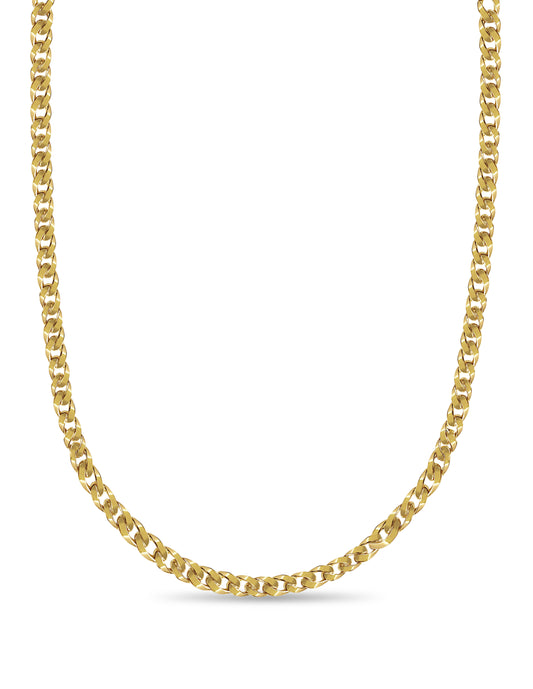 Curb Solid Gold Handmade Necklace , 9mm, 16-30 Inch