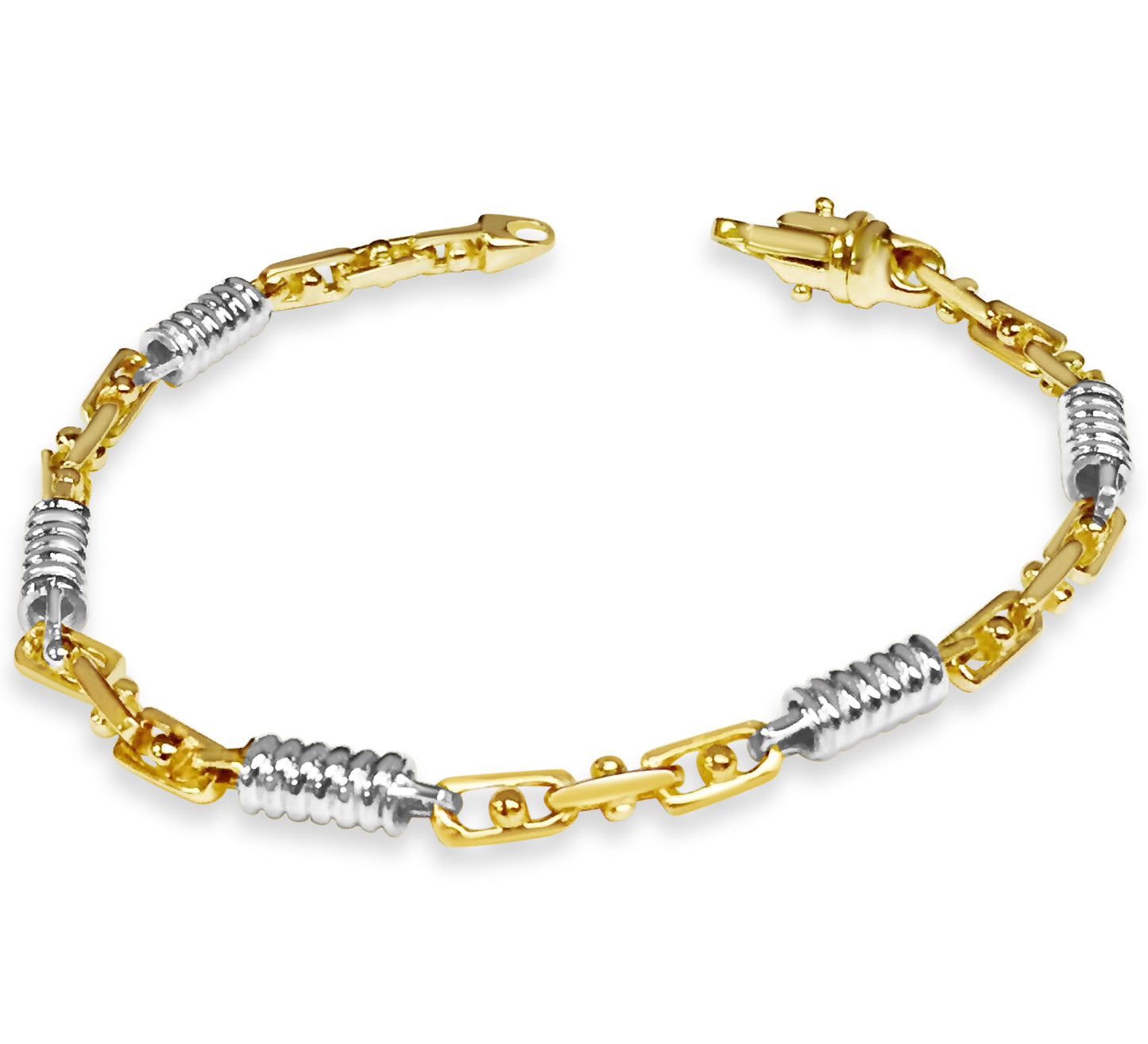 Spiral Tube Solid Gold Handmade Bracelet , 5mm, 6.5-10 Inch