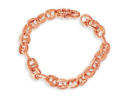Anchor Mariner Solid Gold Handmade Bracelet , 8mm, 6.5-10 Inch